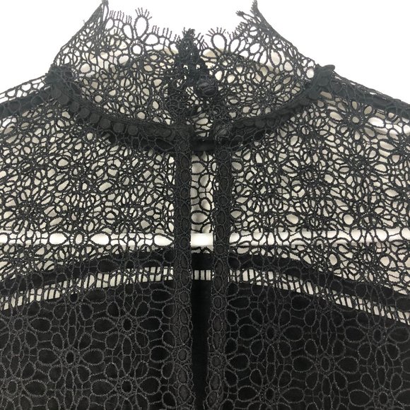 Storia High Neck Laced Black Dress - Picture 6 of 8